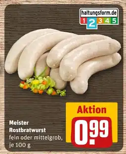 REWE Meister rostbratwurst fein Angebot