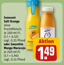 REWE Innocent saft orange oder smoothie mango maracuja Angebot