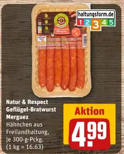 REWE Natur & respect geflügel-bratwurst merguez Angebot