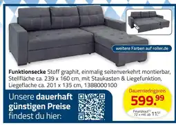 ROLLER Funktionssofa stoff graphit Angebot