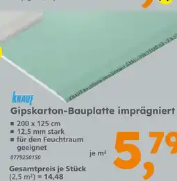 Globus Baumarkt Knauf gipskarton-bauplatte imprägniert Angebot