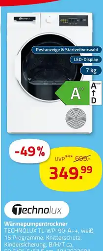 ROLLER Technolux wärmepumpentrockner tl-wp-90-a+++ Angebot