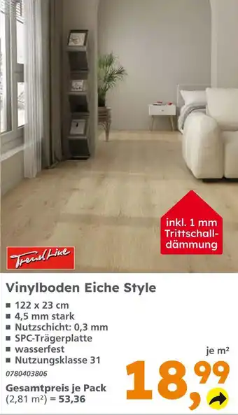 Globus Baumarkt Trendline vinylboden eiche style Angebot