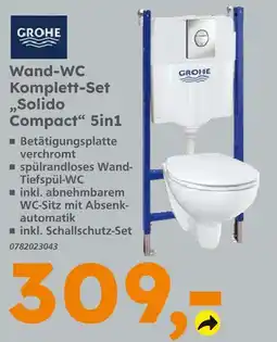 Globus Baumarkt Grohe wand-wc komplett-set solido compact 5in1 Angebot