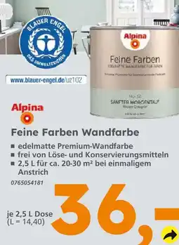 Globus Baumarkt Alpina feine farben wandfarbe Angebot