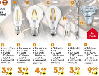 Globus Baumarkt Osram kerzenform e14 klar Angebot