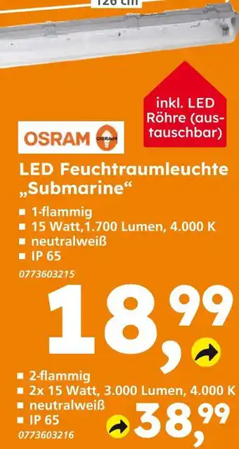 Globus Baumarkt Osram led feuchtraumleuchte submarine 1-flammig Angebot