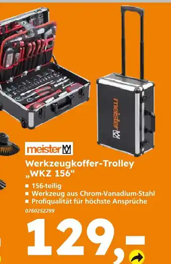 Globus Baumarkt Meister werkzeugkoffer-trolley wkz 156 Angebot