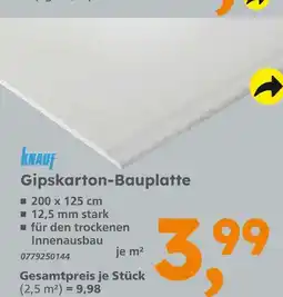 Globus Baumarkt Knauf gipskarton-bauplatte Angebot