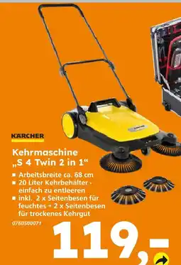 Globus Baumarkt Kärcher kehrmaschine s 4 twin 2 in 1 Angebot