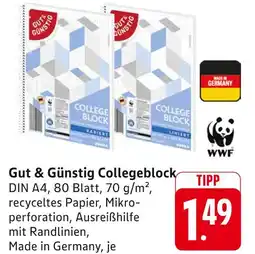 E-Center Gut & günstig collegeblock kariert Angebot