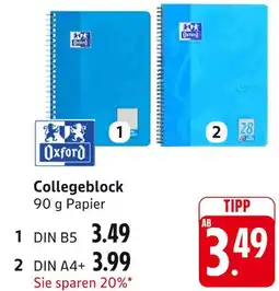 E-Center Oxford collegeblock din b5 Angebot