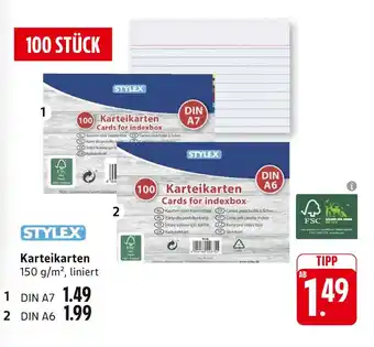 E-Center Stylex karteikarten din a7 Angebot