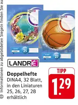 E-Center Landré doppelhefte dina4, 32 blatt, lineatur 25 Angebot