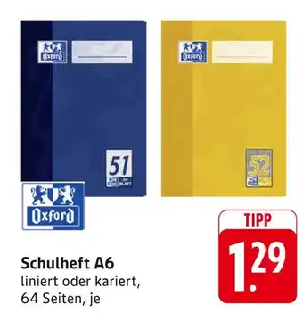 E-Center Oxford schulheft a6 linierte Angebot