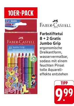 E-Center Faber-castell farbstiftetui 8 + 2 gratis jumbo grip Angebot