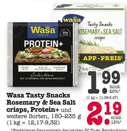E-Center Wasa tasty snacks rosemary & sea salt crisps Angebot