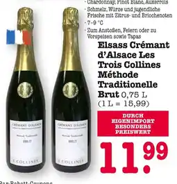 E-Center Les trois collines elsass crémant d'alsace méthode traditionelle brut Angebot