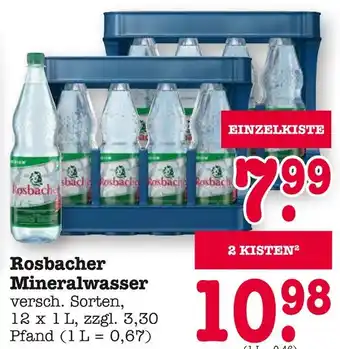 E-Center Rosbacher mineralwasser Angebot