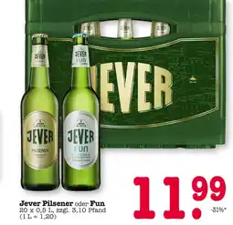 E-Center Jever pilsener oder fun Angebot