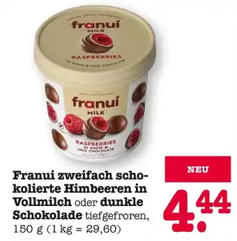 E-Center Franui zweifach schokolierte himbeeren in vollmilch Angebot