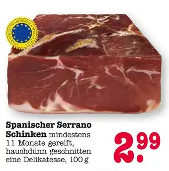 E-Center Spanischer serrano schinken Angebot