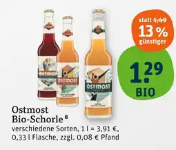 tegut Ostmost bio-schorle Angebot