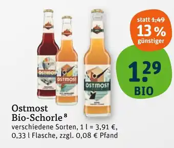 tegut Ostmost bio-schorle Angebot