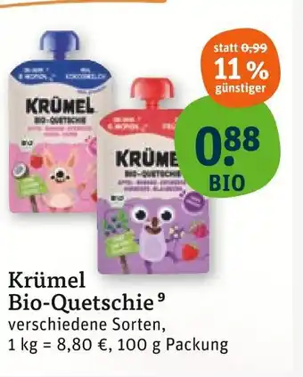 tegut Krümel bio-quetschie Angebot