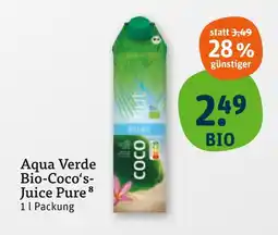 tegut Aqua verde bio-coco‘s-juice pure Angebot
