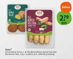 tegut Soto bio-börekröllchen spinat-feta Angebot