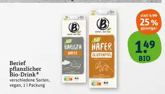 tegut Berief pflanzlicher bio-drink Angebot
