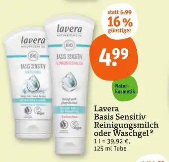 tegut Lavera basis sensitiv reinigungsmilch Angebot