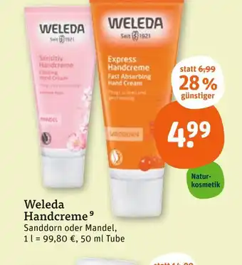 tegut Weleda sensitiv handcreme mandel Angebot