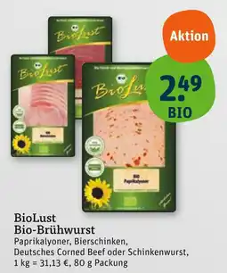 tegut Biolust bio-brühwurst paprikalyoner Angebot