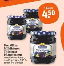 tegut Mühlhäuser thüringer pflaumenmus original Angebot