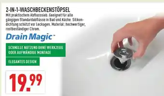 Marktkauf Drain magic 2-in-1-waschbeckenstöpsel Angebot