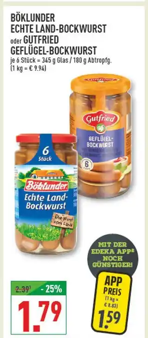 Marktkauf Böklunder echte land-bockwurst Angebot