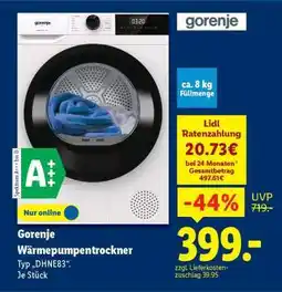 Lidl gorenje Wärmepumpentrockner Angebot