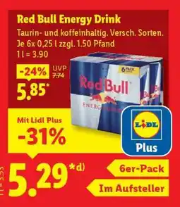 Lidl Red Bull Energy Drink Angebot