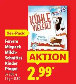 Lidl Ferrero Mixpack Milch-Schnitte/Kinder Pingui Angebot