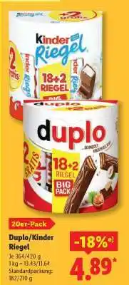 Lidl Duplo / Kinder Riegel Angebot