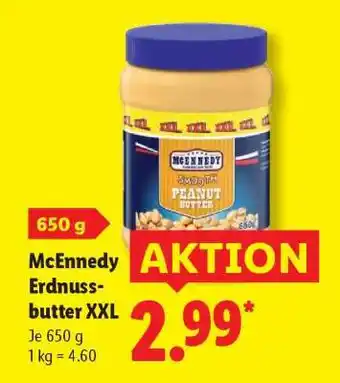 Lidl McEnnedy Erdnussbutter XXL Angebot