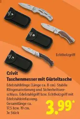 Lidl CRIVIT Taschenmesser mit Gürteltasche Angebot