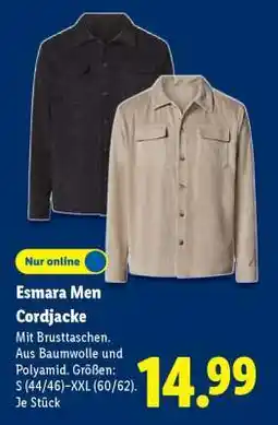 Lidl Esmara Men Cordjacke Angebot