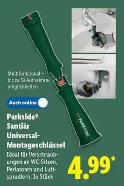 Lidl Parkside Sanitär Universal-Montageschlüssel Angebot