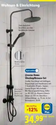 Lidl LIVARNO home Überkopfbrause-Set Angebot