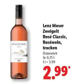 Lidl Lenz Moser Zweigelt Rosé Classic, Roséwein, trocken Angebot