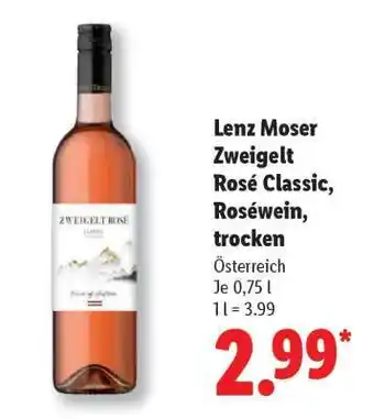 Lidl Lenz Moser Zweigelt Rosé Classic, Roséwein, trocken Angebot
