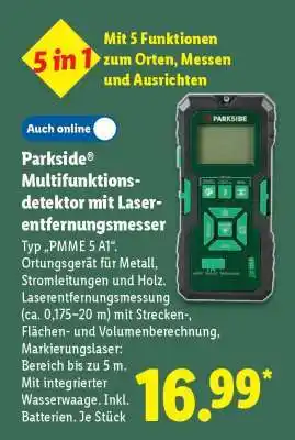 Lidl Parkside Multifunktionsdetektor mit Laserentfernungsmesser Angebot